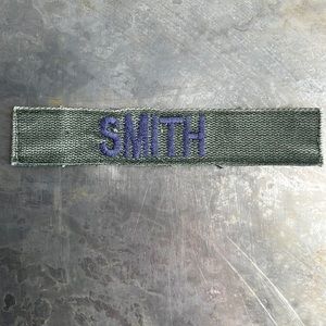 SMITH Embroidered Vintage ‘Army Green’ Military Name Tape Patch
